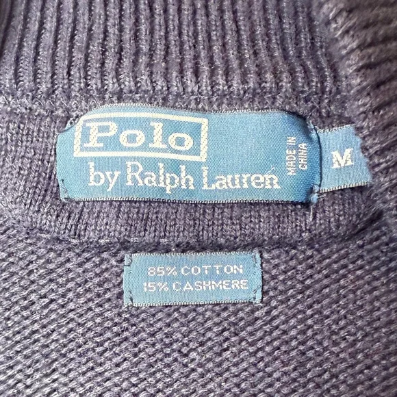 GUC Polo Ralph Lauren Men's Navy Zip-Up Sweater - Picture 5 of 5